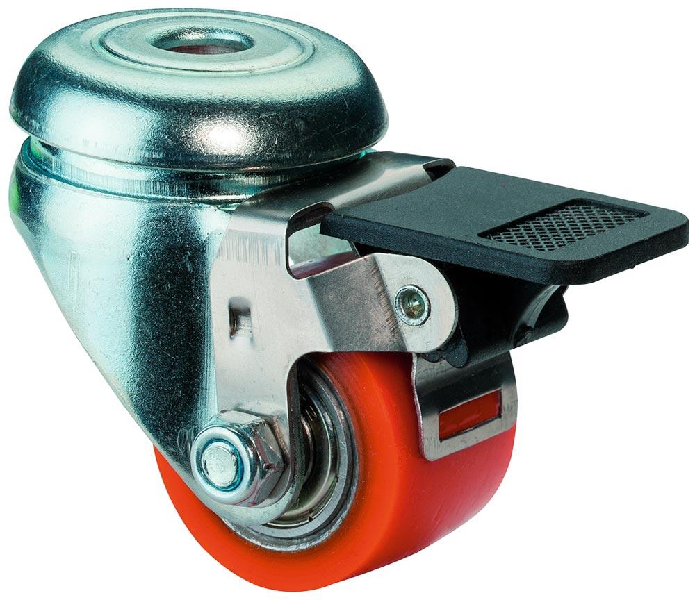 Lenkrolle m.Festst.D.35mm Trgf.100kg 11mm kompakt PU BS ROLLEN