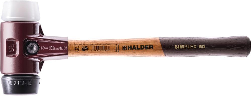 Schonhammer SIMPLEX Länge 330 mm Kopf-Ø 40 mm mittelhart Holz Gummi schwarz/Superplastik weiß