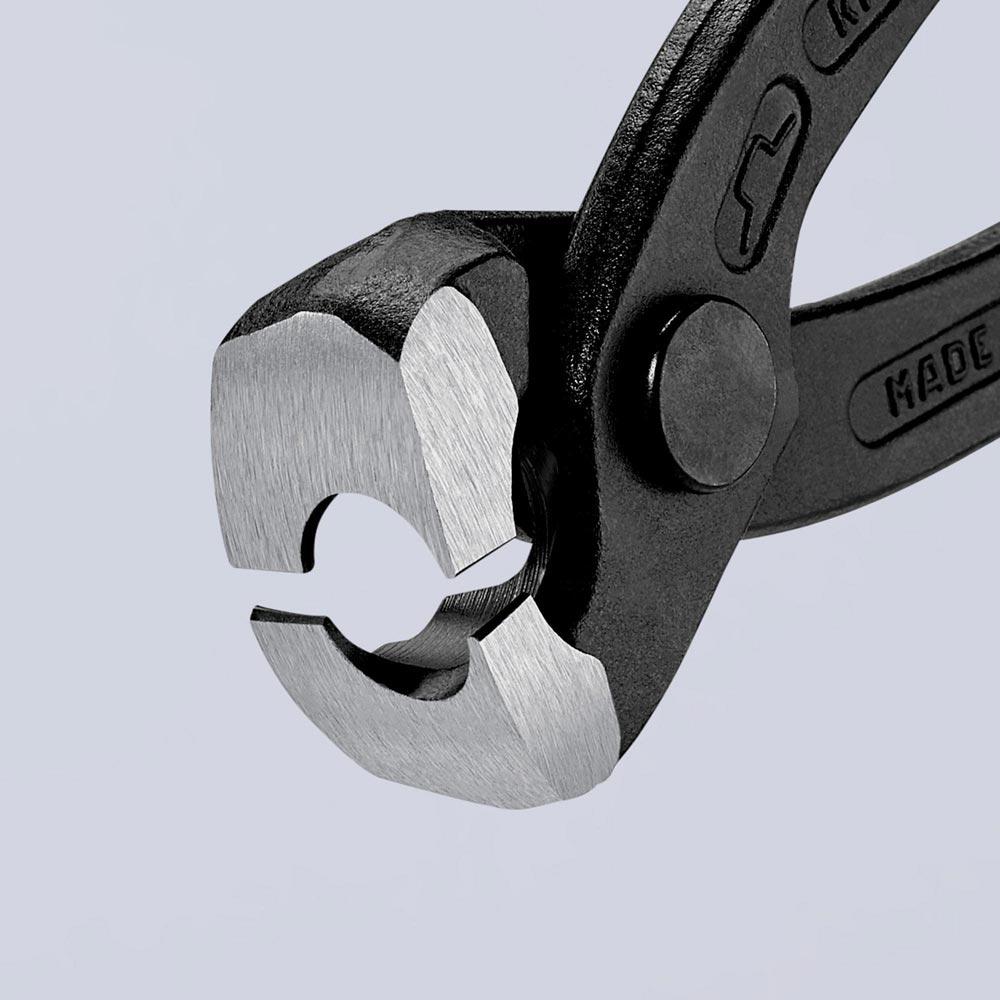Ohrklemmenzange Gesamtlänge 220 mm Kopf schwarz atramentiert Kunststoff-Überzug seitliche Pressnase Ohrklemmenzange Gesamtlänge 220 mm Kopf schwarz atramentiert Kunststoff-Überzug seitliche Pressnase