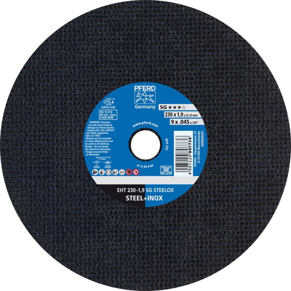 Trennscheibe SG STEELOX D230x1,9mm gerade INOX Bohrung 22,23 mm