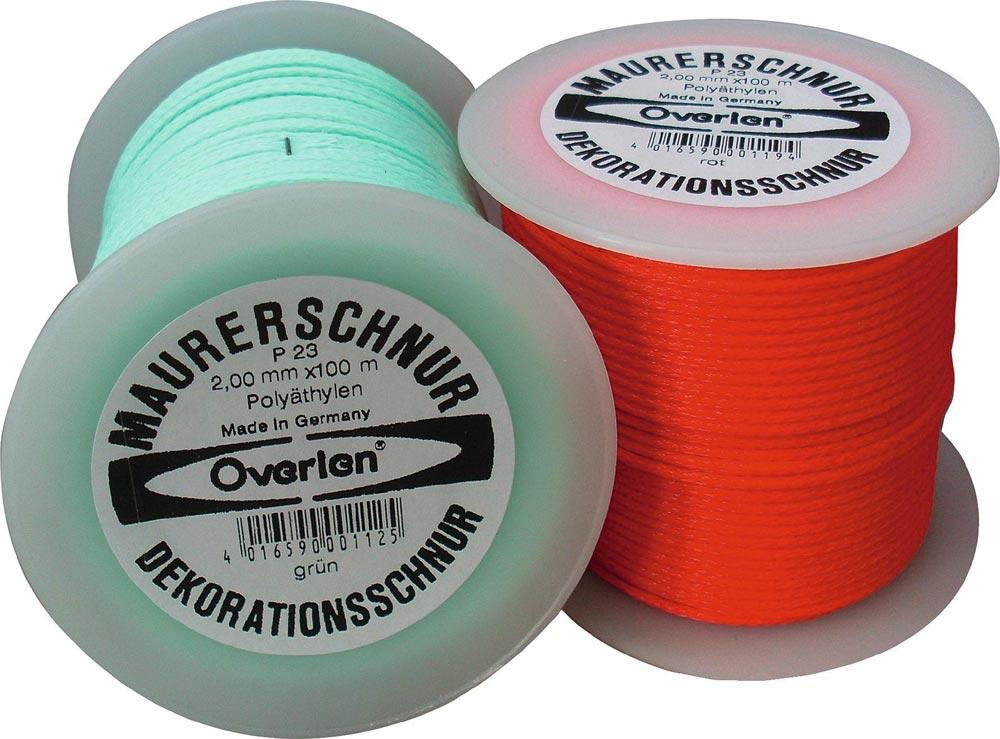 Maurerschnur Länge 100 m Ø 2 mm 35 kg Polyethylen rot