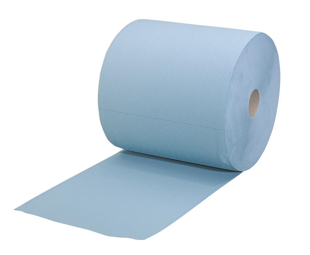 MULTICLEAN Plus Putztuchrollen, Farbe blau, 2-lagig, 360 x 220 mm, 500 Abrisse