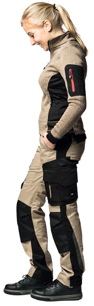 Damen-Strick-Fleece-Jacke MARIEKE, oliv-schwarz Gr. S