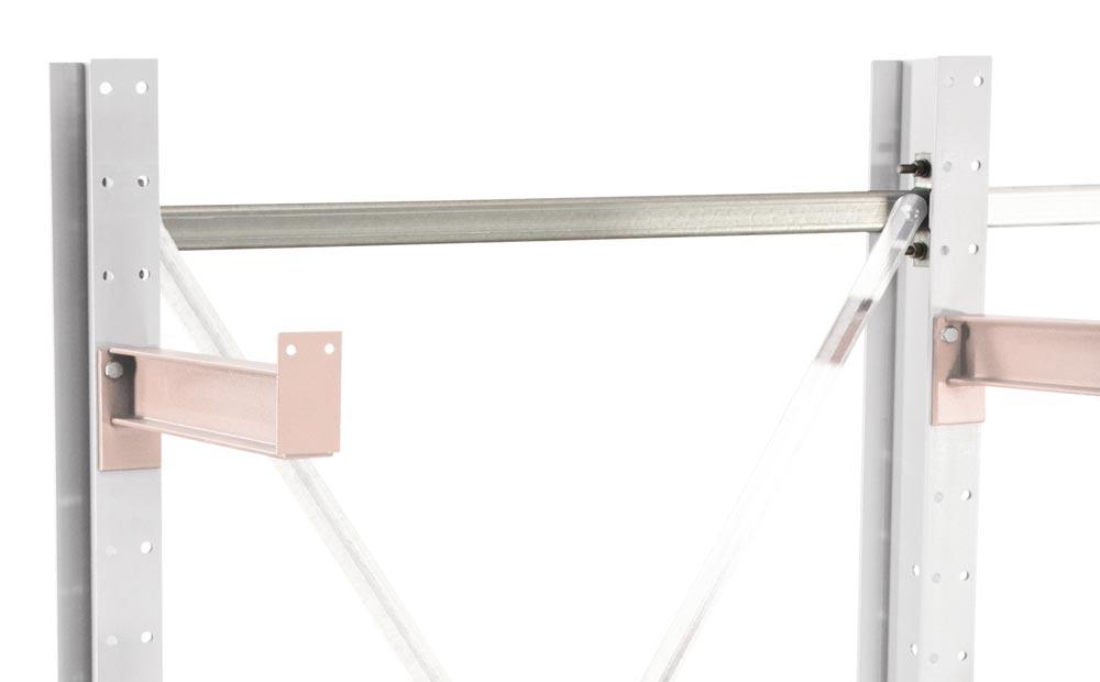 Horizontalverbinder für Kragarmregale bis Armlast 530 kg, verzinkt, für Achsmaß 750 mm, inkl. Schrauben