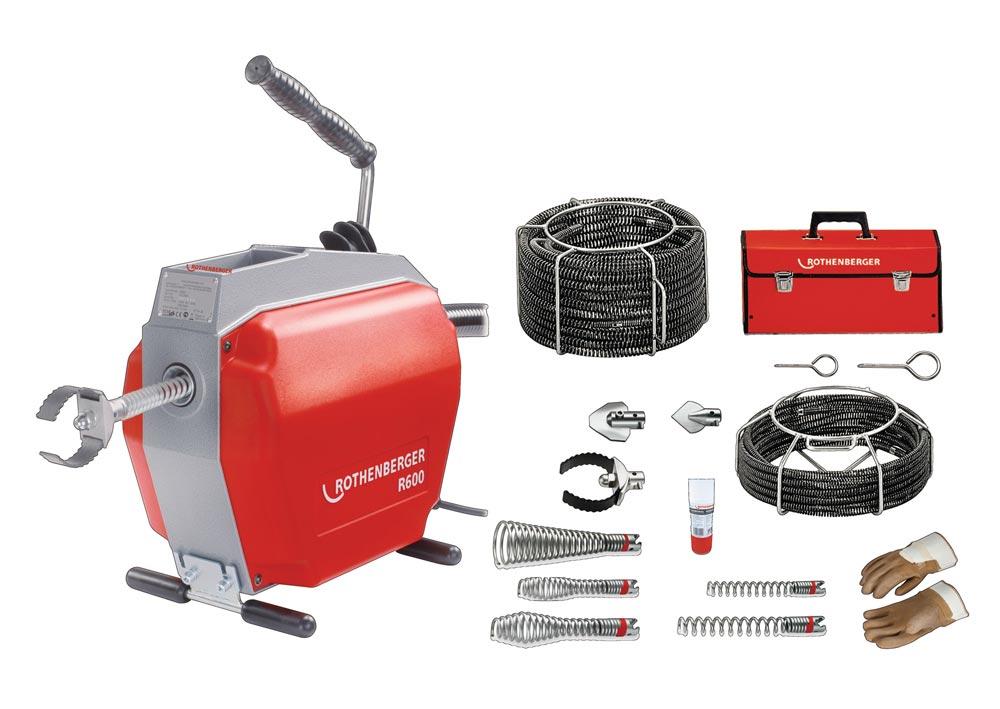 Rohrreinigungsmaschine R 600 Set 230 / 50 V / Hz 467 min- 690 W für Rohr-Ø 20 - 150 mm