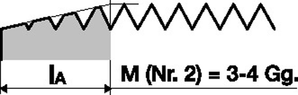 Handgewindebohrersatz DIN 352 M6 x1 mm HSS ISO2 (6H) 3 teilig