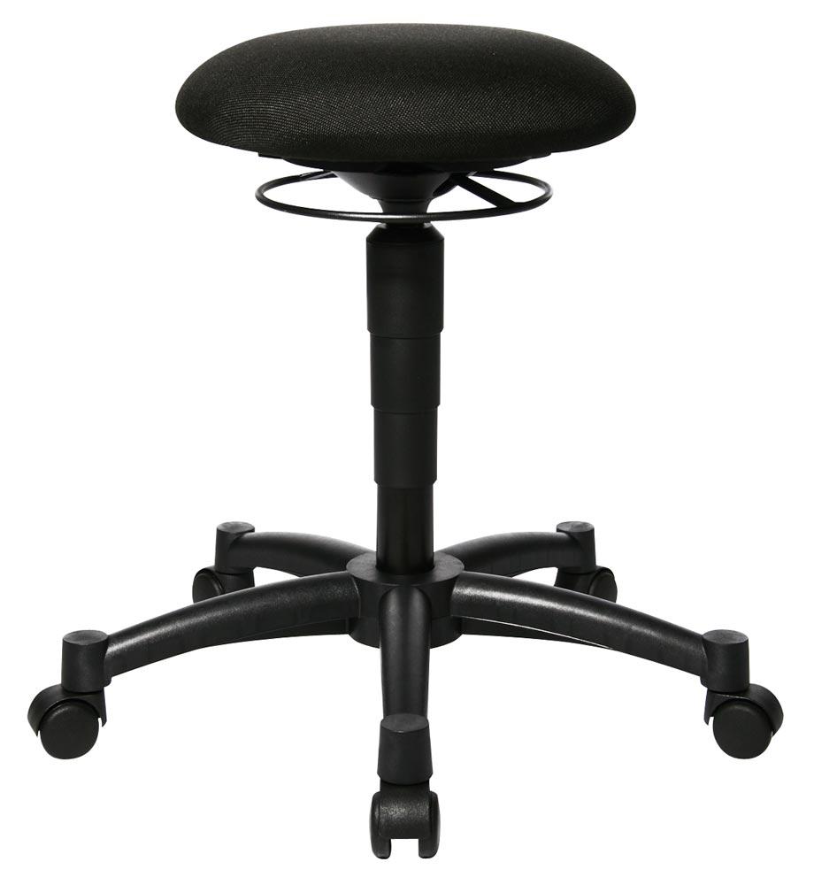 Bürohocker mit beweglicher Sitzfläche, Sitz-Durchm.xH 360x420-550 mm, Sitz schwarz, mit Rollen