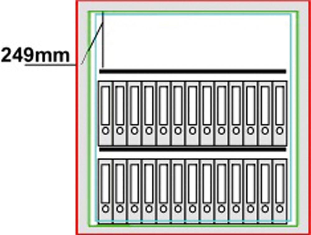 Dokumentenschrank, Sicherheitsstufe B + S2, S60P, BxTxH 1128x506x1045 mm, Volumen 329 l, 2 Böden, Kapazität 26 Ordner, 2-türig, RAL 7035 lichtgrau