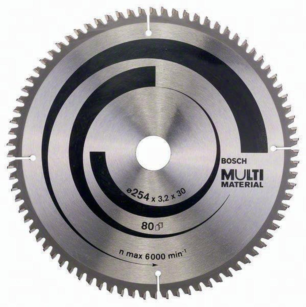 Kreissägeblatt Außen-Ø 254 mm Zähnezahl 80 HLTCG Bohrung 30 mm Schnittbreite 3,2 mm HM