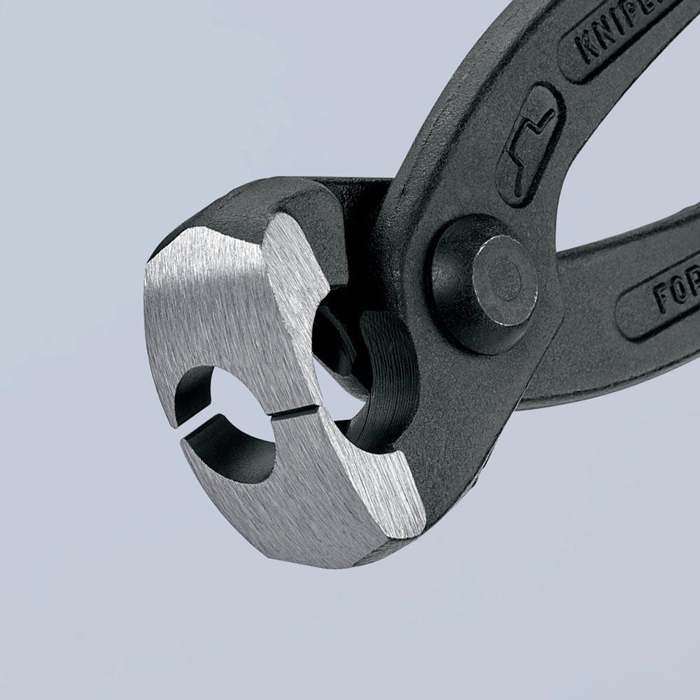 Ohrklemmenzange Gesamtlänge 220 mm Kopf schwarz atramentiert Kunststoff-Überzug seitliche Pressnase Ohrklemmenzange Gesamtlänge 220 mm Kopf schwarz atramentiert Kunststoff-Überzug seitliche Pressnase