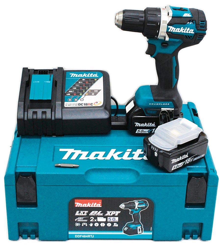 MAKITA Akku-Bohrschrauber DDF 484 RTJ, 18,0 V 2 x 5,0 Ah im MAKPAC