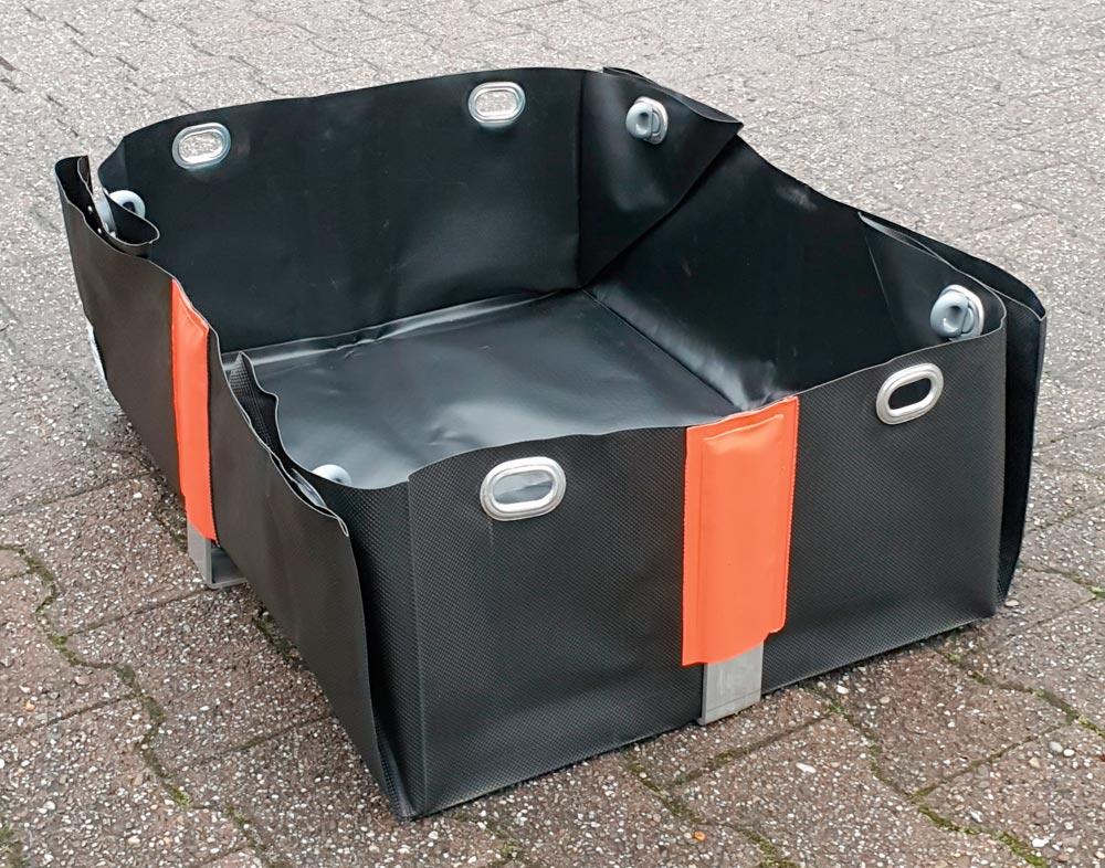 Flexible Auffangwanne, BxTxH 600x600x250 mm, Aufnahme 75 Liter, für Kleingebinde