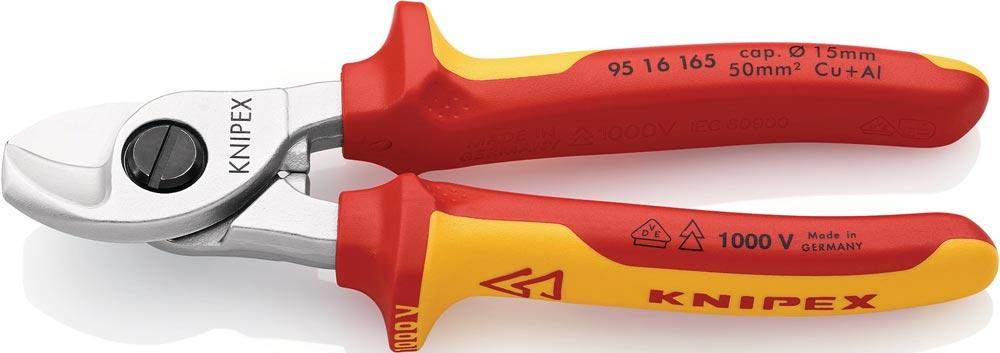 Kabelschere Länge 165 mm Kopf verchromt VDE Mehrkomponenten-Hüllen Form 1 Kabelschere Länge 165 mm Kopf verchromt VDE Mehrkomponenten-Hüllen Form 1