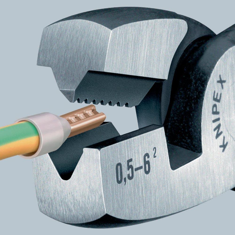 Aderendhülsenzange Gesamtlänge 180 mm 0,5 - 6,0 (AWG 20 - 10) mm poliert Kunststoffüberzug für Aderendhülsen