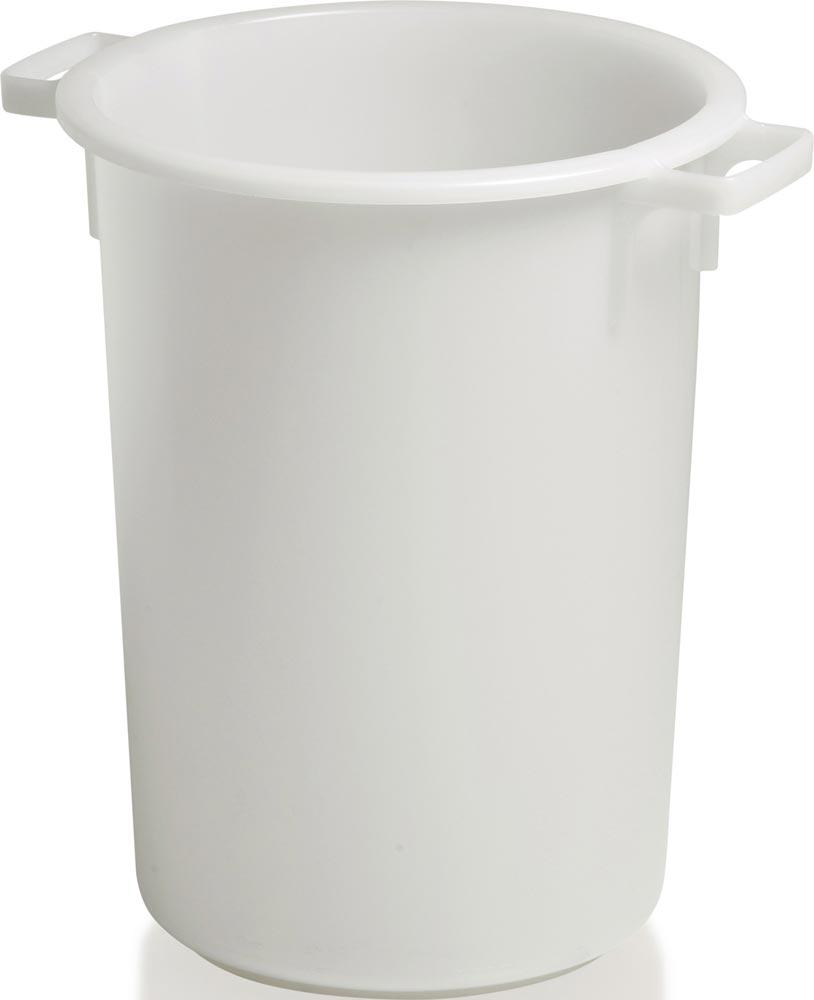 Kunststoffbehälter rund 50 l HD-PE weiß D420xH540mm mit Außengriff