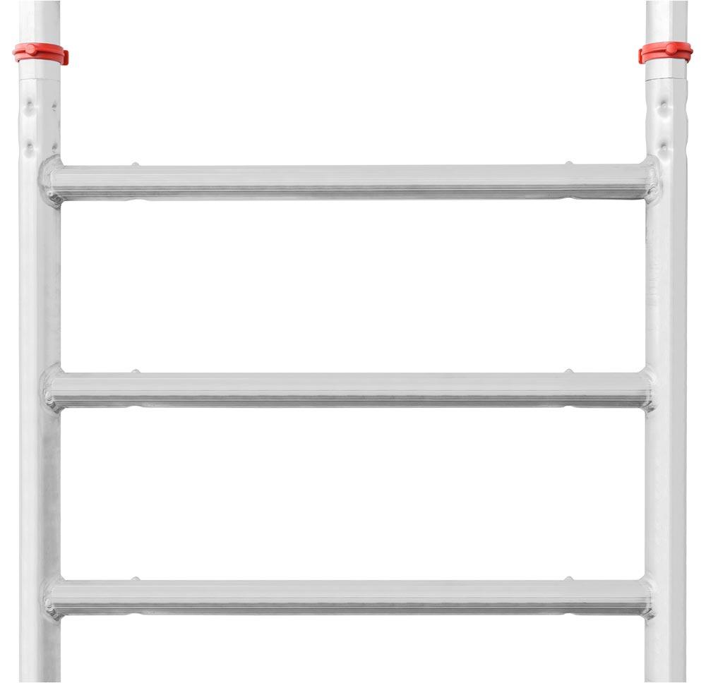 Fahrgerüst, klappbar, Arbeitsfläche 1900x650 mm, Standhöhe 6750 mm, Gerüsthöhe 7990 mm