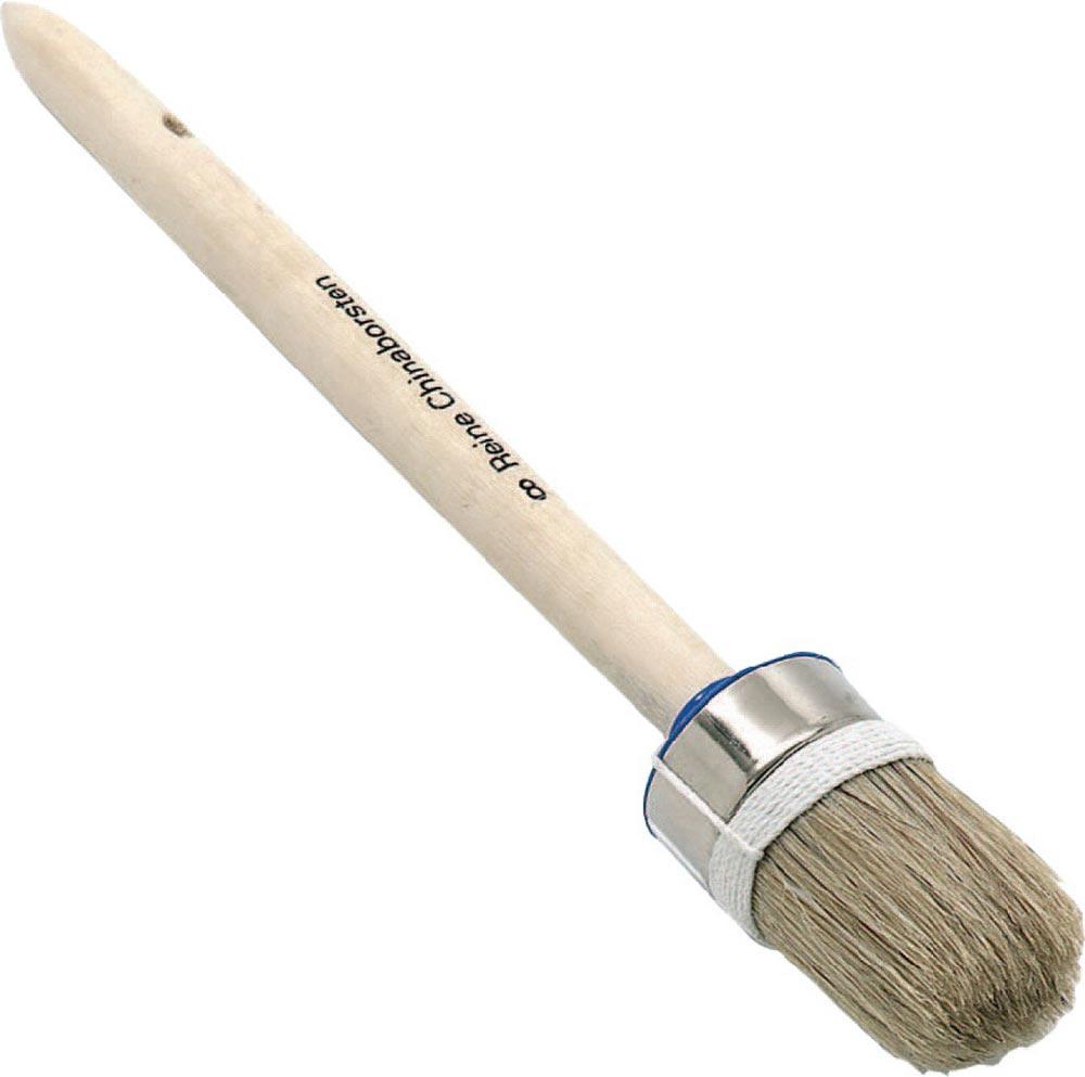 Ringpinsel Größe 14 Borstenlänge 66 mm 60 mm helle Mischborste roher Holzstiel