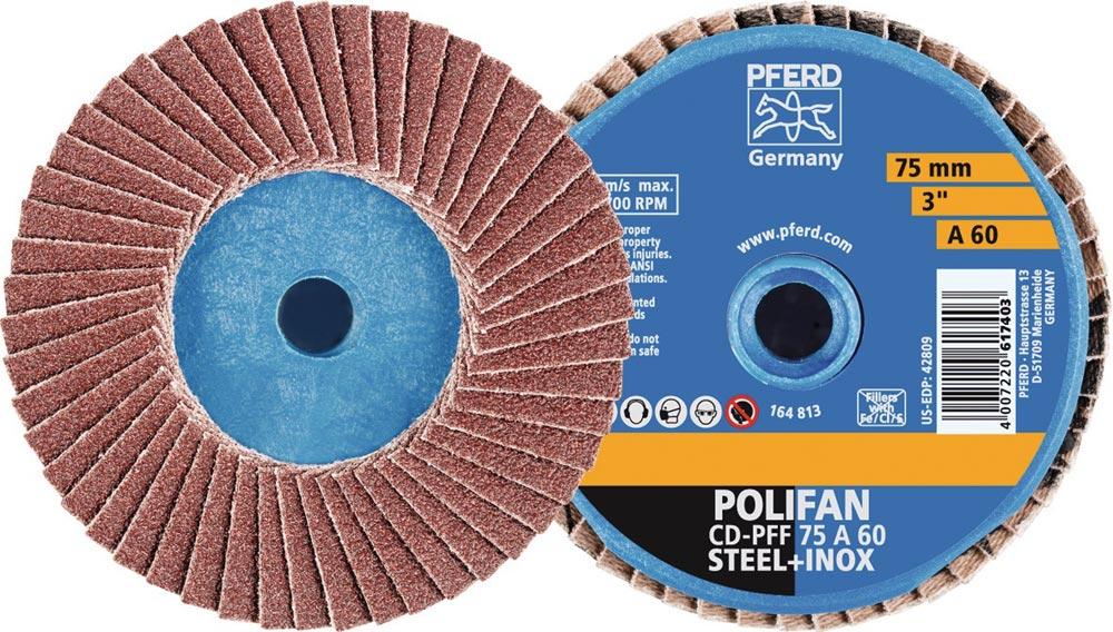Fächerschleifscheibe COMBIDISC-Mini-POLIFAN Ø 50 mm Körnung 40 19100 min-