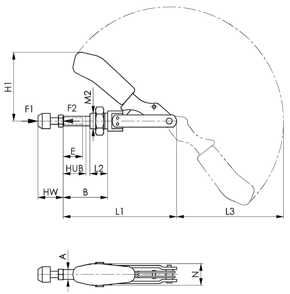 Schubstangenspanner Nr. 6840 Größe 2