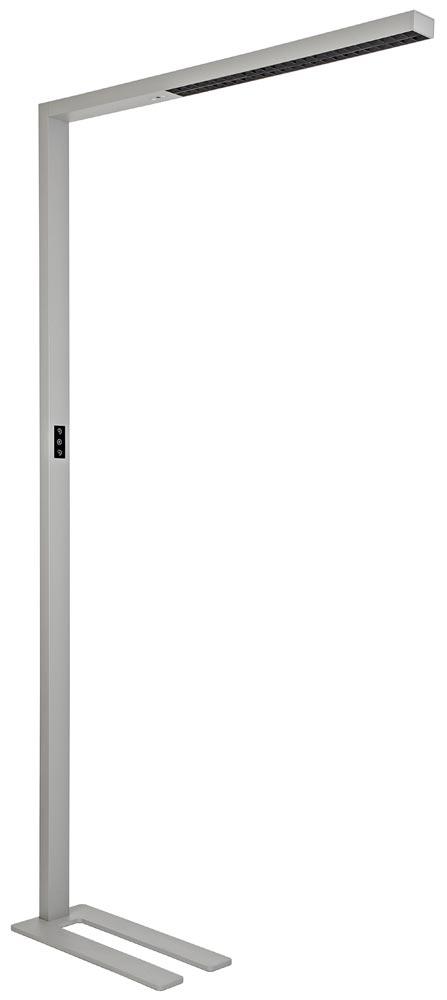 LED-Stehleuchte SIRIUS, mit Bewegungs-/Lichtsensor, dimmbar, Höhe 1995 mm, 81 W, silber