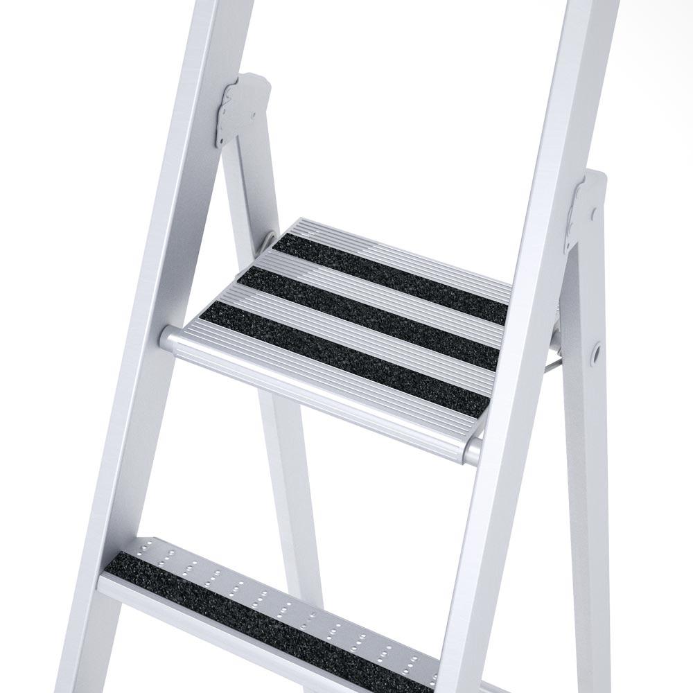 Stufen-Stehleiter mit Brücke, einseitig, Ablageschale, R13, Leiterlänge 2150 mm, 5 Stufen