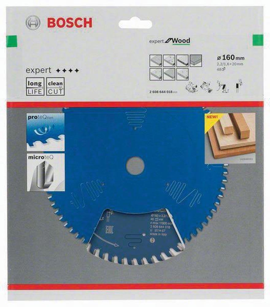 Kreissägeblatt Expert for Wood Außen-Ø 160 mm Zähnezahl 48 WZ Bohrung 20 mm Schnittbreite 2,2 mm HM
