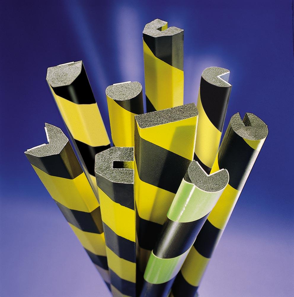 Warn- und Schutzprofil, Kantenschutz, Winkel, 26x19 mm, gelb/schwarz, selbstklebend, Länge 1000 mm
