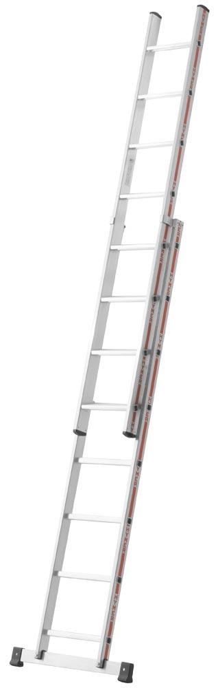 Stufenschiebeleiter zweiteilig, 2x8 Stufen, Länge eingef. 2,33 m, ausgef. 4,01 m