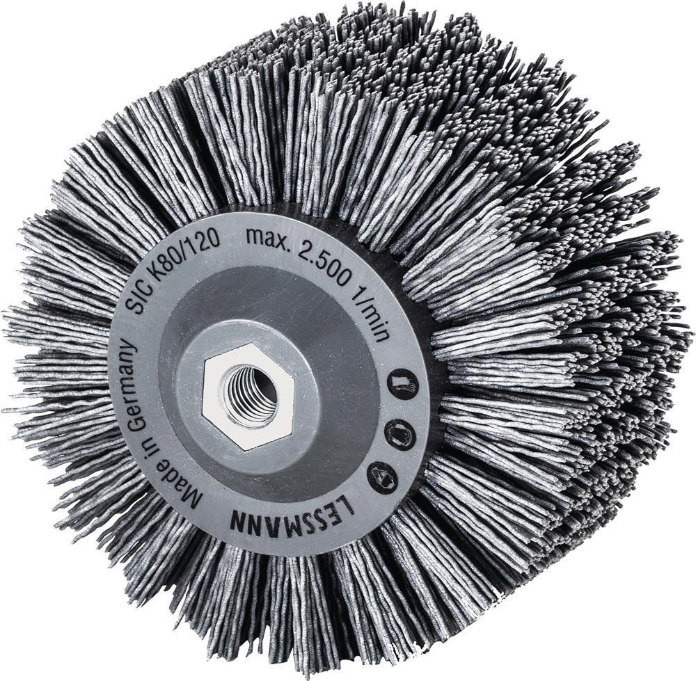 Rundbürste Ø 140 mm M14 SiC Schleifborsten Körnung 80 60 mm 2500 min-