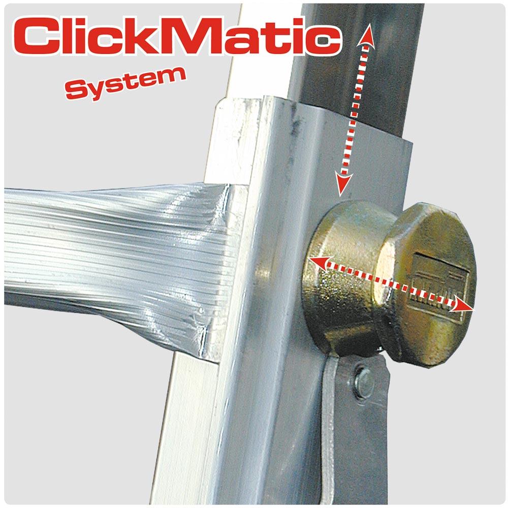 Teleskop-Plattformleiter, Plattformhöhe höhenverstellbar bis 2640 mm, 8-10 Sprossen, Plattform 500x450 mm, Gewicht 26 kg