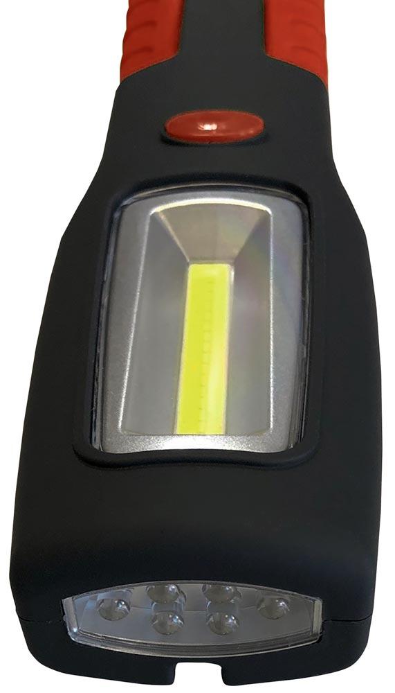 FACTOR COB-LED Handlampe 120/400 lm, mit Magnet, Aufhängehaken und Batterien