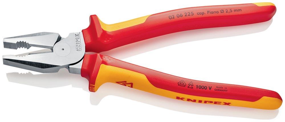 Kraftkombizange Länge 225 mm verchromt Mehrkomponenten-Hüllen VDE Kraftkombizange Länge 225 mm verchromt Mehrkomponenten-Hüllen VDE