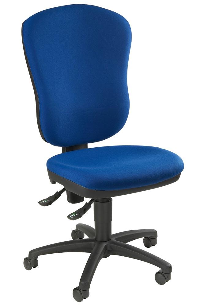 Bürodrehstuhl mit Permanentkontakt royalblau 420 - 550 mm ohne Armlehnen Tragfähigkeit 110 kg