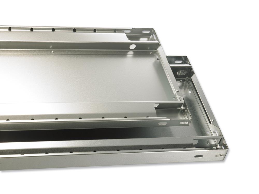 Schraubregal, Fachlast 150 kg, Grundfeld, RAL 7035 lichtgrau, 7 Fachböden, BxTxH 1000x500x3000 mm