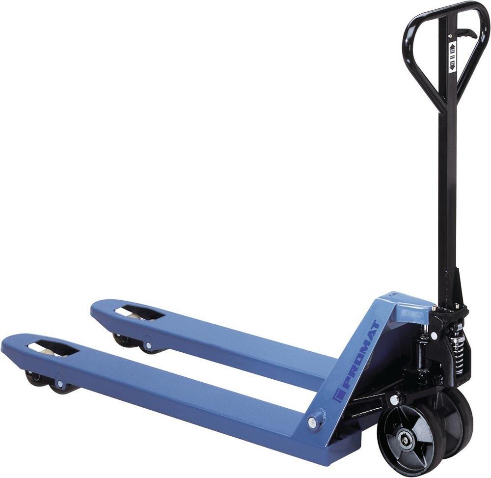 Gabelhubwagen Gabel-L. 1150 mm Trgf. 2500 kg Stahl taubenblau, RAL 5014 VG/PUR