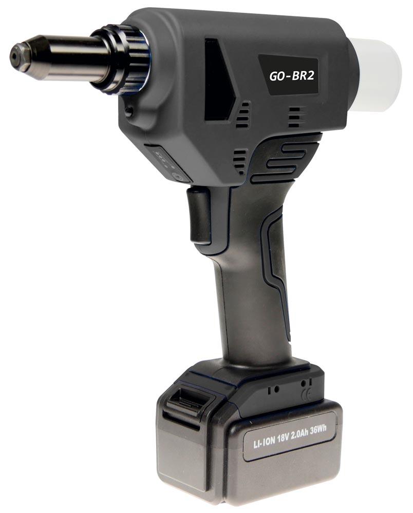 Akku-Blindnietsetzgerät GO-BR2 inkl. 2 x Li-Ion Akku 18V 2.0 Ah und Ladegerät