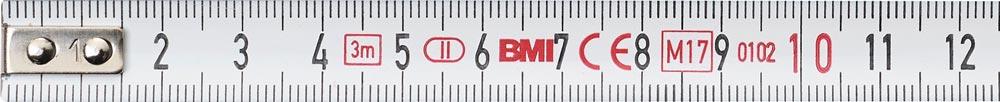 Taschenrollbandmaß Länge 3 m Breite 13 mm mm/cm EG II Kunststoff Sichtfenster