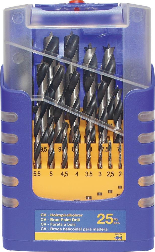 Holzspiralbohrersatz 012K 25-teilig Ø 1 - 13 mm 0,5mm steigend CV-Stahl