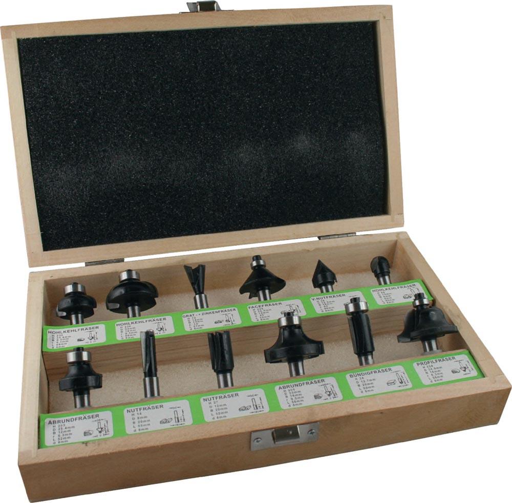 Fräsersatz 973CT12A06 Hartmetall Schaft-Ø 8 mm 12-teilig