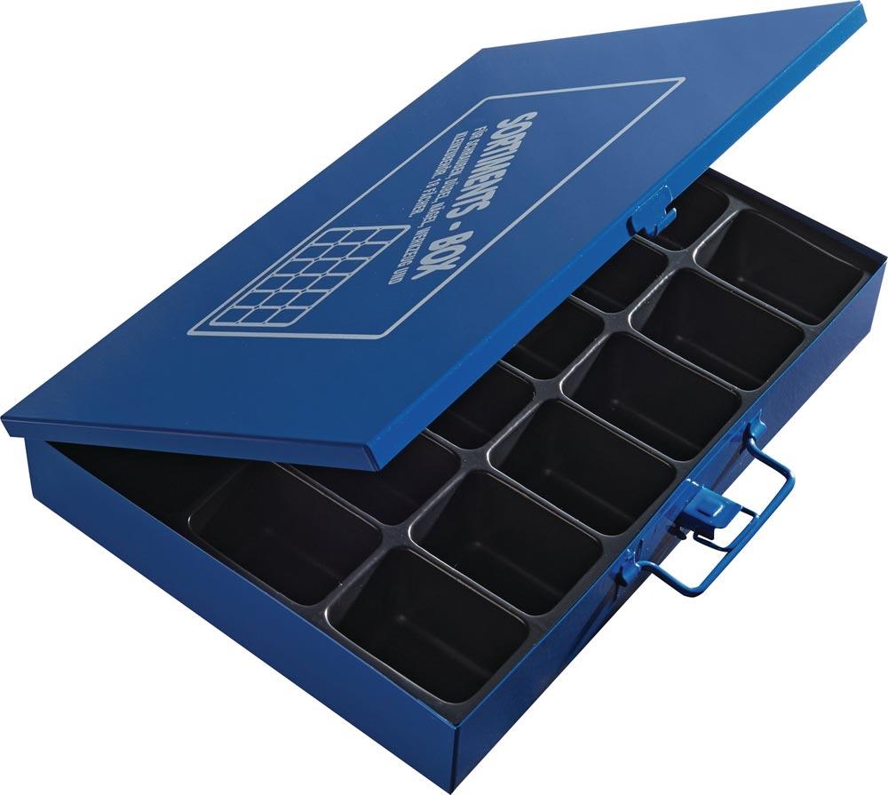 Sortimentskasten B330xT240xH50mm 18 Fächer ohne Beschriftungsschild blau Sortimentskasten B330xT240xH50mm 18 Fächer ohne Beschriftungsschild blau