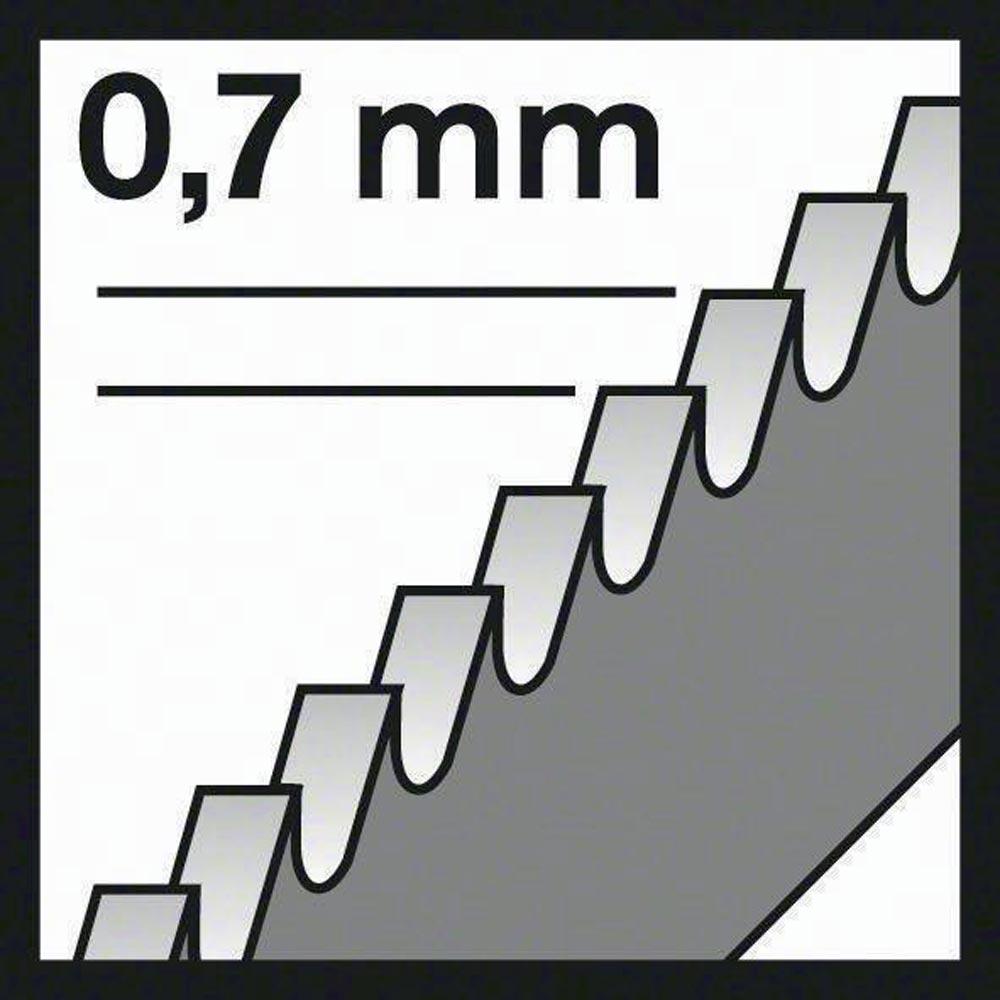 Stichsägeblatt T 118 G Gesamtlänge 92 mm Zahnteilung 0,7 mm HSS 5 Stück / Karte