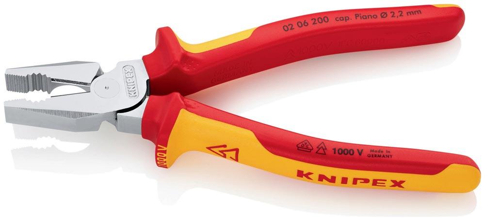 Kraftkombizange Länge 200 mm verchromt Mehrkomponenten-Hüllen VDE Kraftkombizange Länge 200 mm verchromt Mehrkomponenten-Hüllen VDE