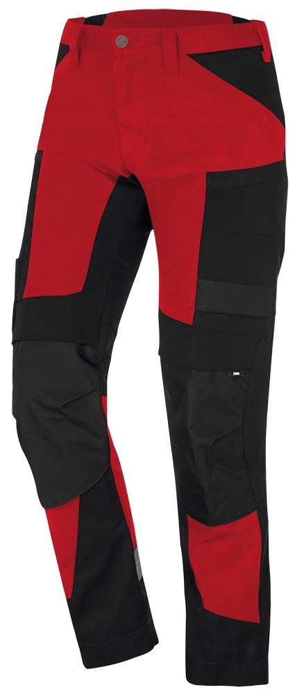 Arbeitshose elastisch LEO, rot-schwarz Gr. 88