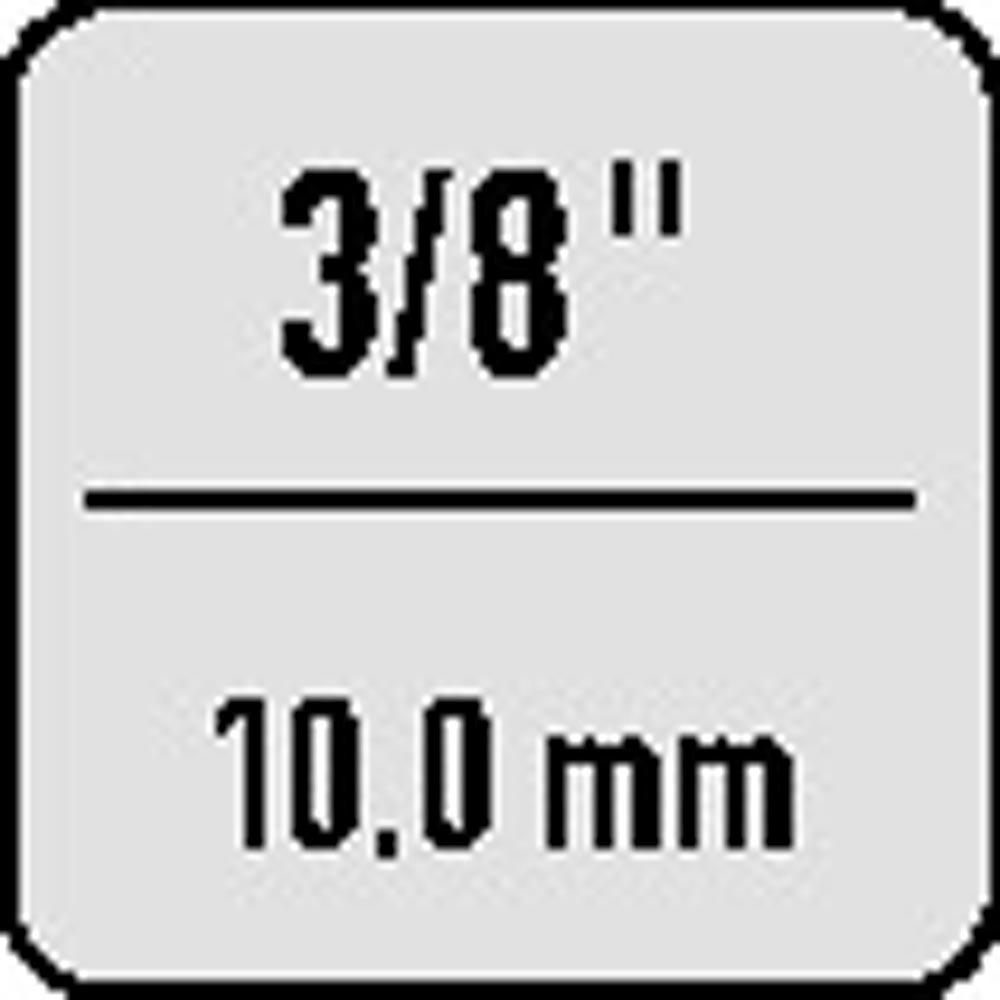 Durchsteckknarre Zyklop Metal push 3/8  38 Zähne Länge 222 mm mit unverlierbarem Durchsteckvierkant