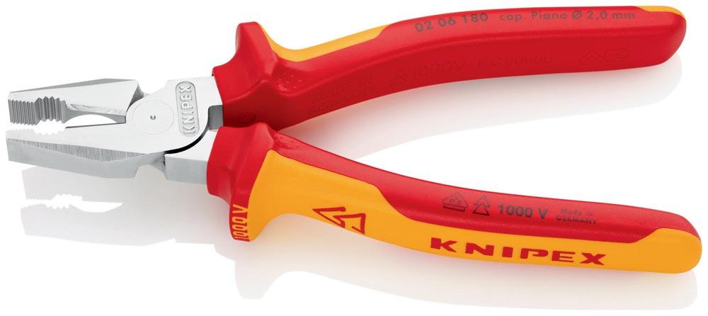 Kraftkombizange Länge 180 mm verchromt Mehrkomponenten-Hüllen VDE Kraftkombizange Länge 180 mm verchromt Mehrkomponenten-Hüllen VDE