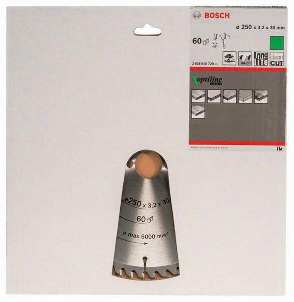 Kreissägeblatt PRO Wood Außen-Ø 250 mm Zähnezahl 60 WZ Bohrung 30 mm Schnittbreite 3,2 mm HM