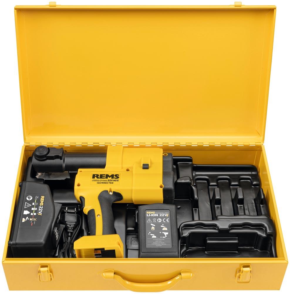 REMS Akku-Radialpresse 22 V ACC Connected Basic-Pack, Stahlblechkasten