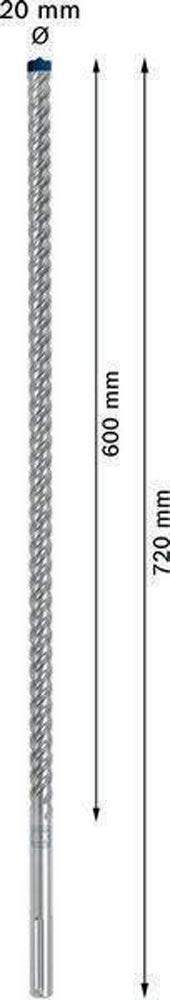 Hammerbohrer Expert SDS max-8X Ø 20 mm Arbeits-L.600 mm L.720 mm SDS-max 1 Stück Hammerbohrer Expert SDS max-8X Ø 20 mm Arbeits-L.600 mm L.720 mm SDS-max 1 Stück