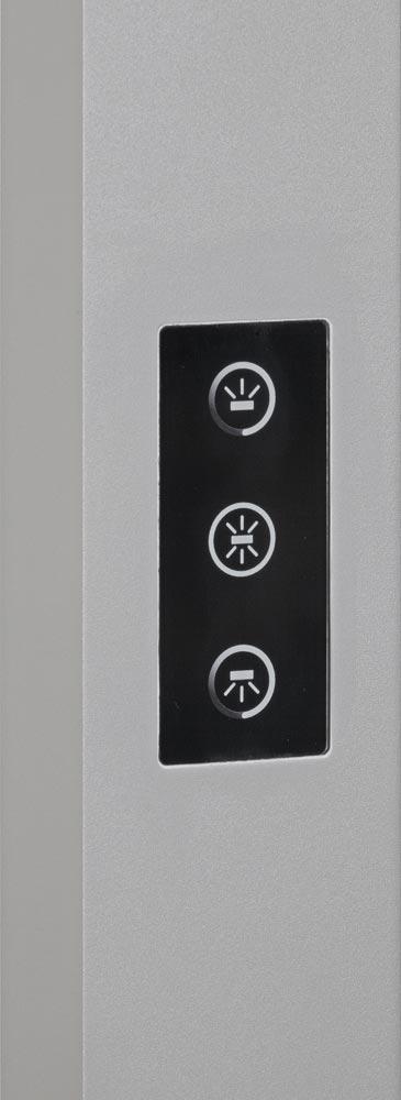 LED-Stehleuchte SIRIUS, mit Bewegungs-/Lichtsensor, dimmbar, Höhe 1995 mm, 81 W, silber