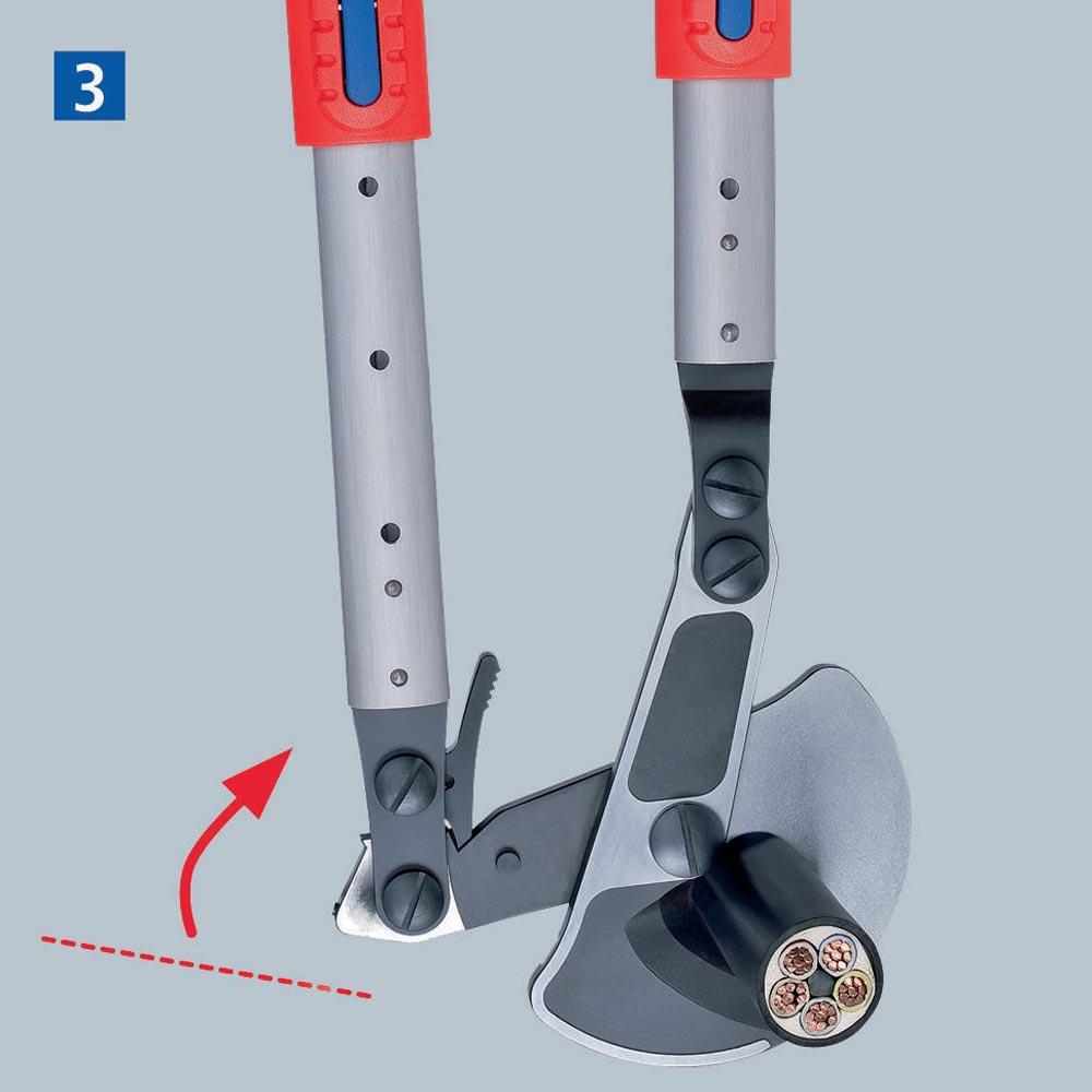 Kabelschere Werkzeuglänge 570 - 770 mm Kopf brüniert Mehrkomponenten-Hüllen